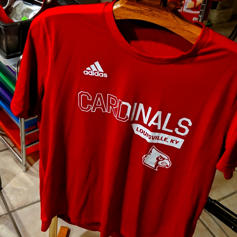 U Louisville Cards Adidas Microfiber Tee Shirt